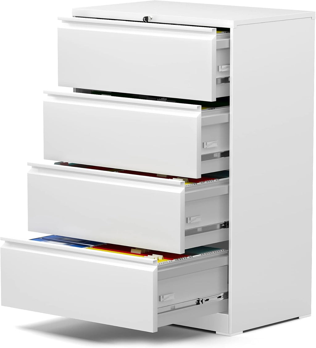 Black 4 Drawer Metal File Cabinet J312