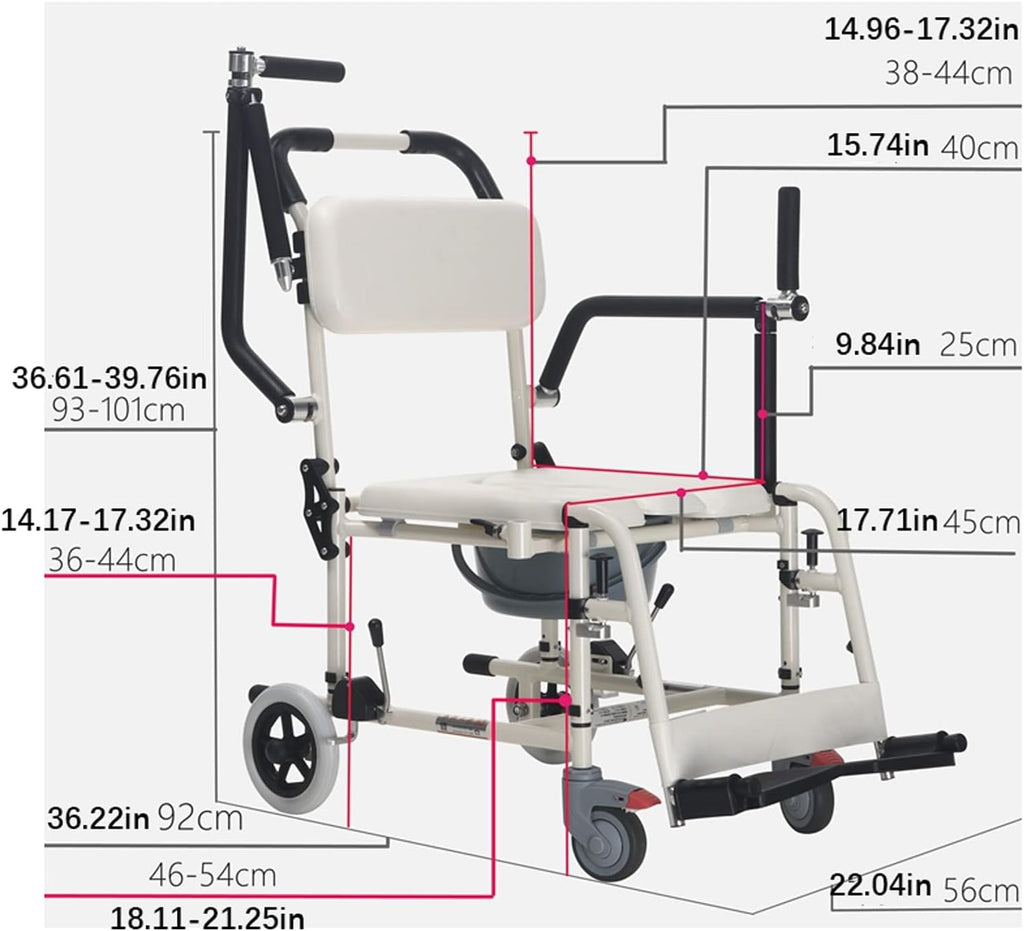 Bedside Toilet, Rolling Shower Wheelchair, Transfer Chair Y43553