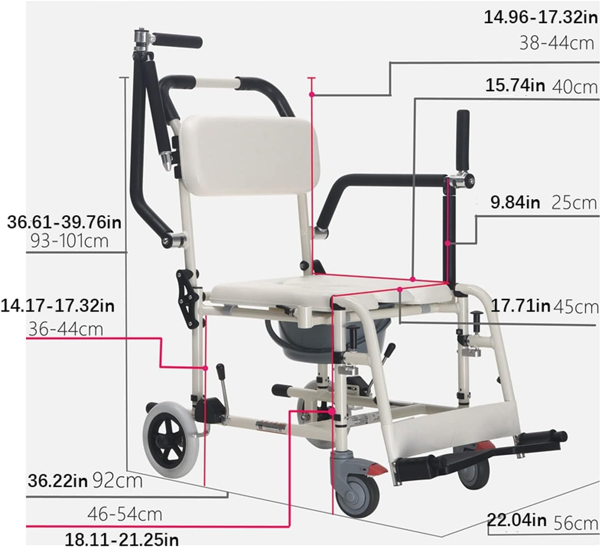 Bedside Toilet, Rolling Shower Wheelchair, Transfer Chair Y43553