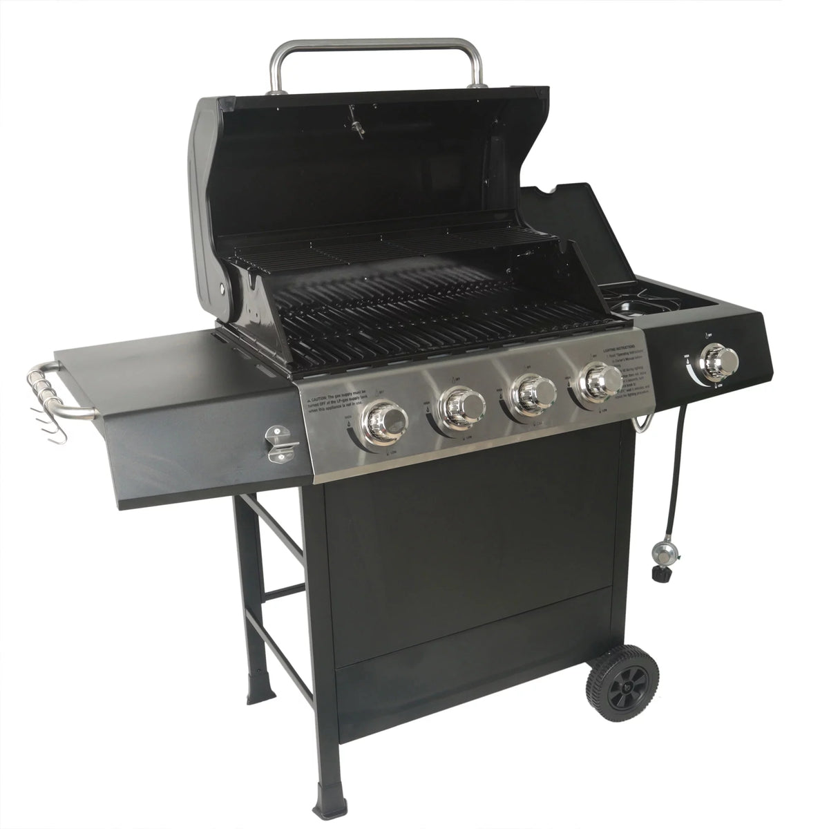 4-Burner Gas Grill with Side Burner and Side Shelves K98820
