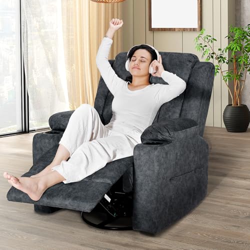 Brown Massage Rocking Recliner Chair with Heat and USB L759242