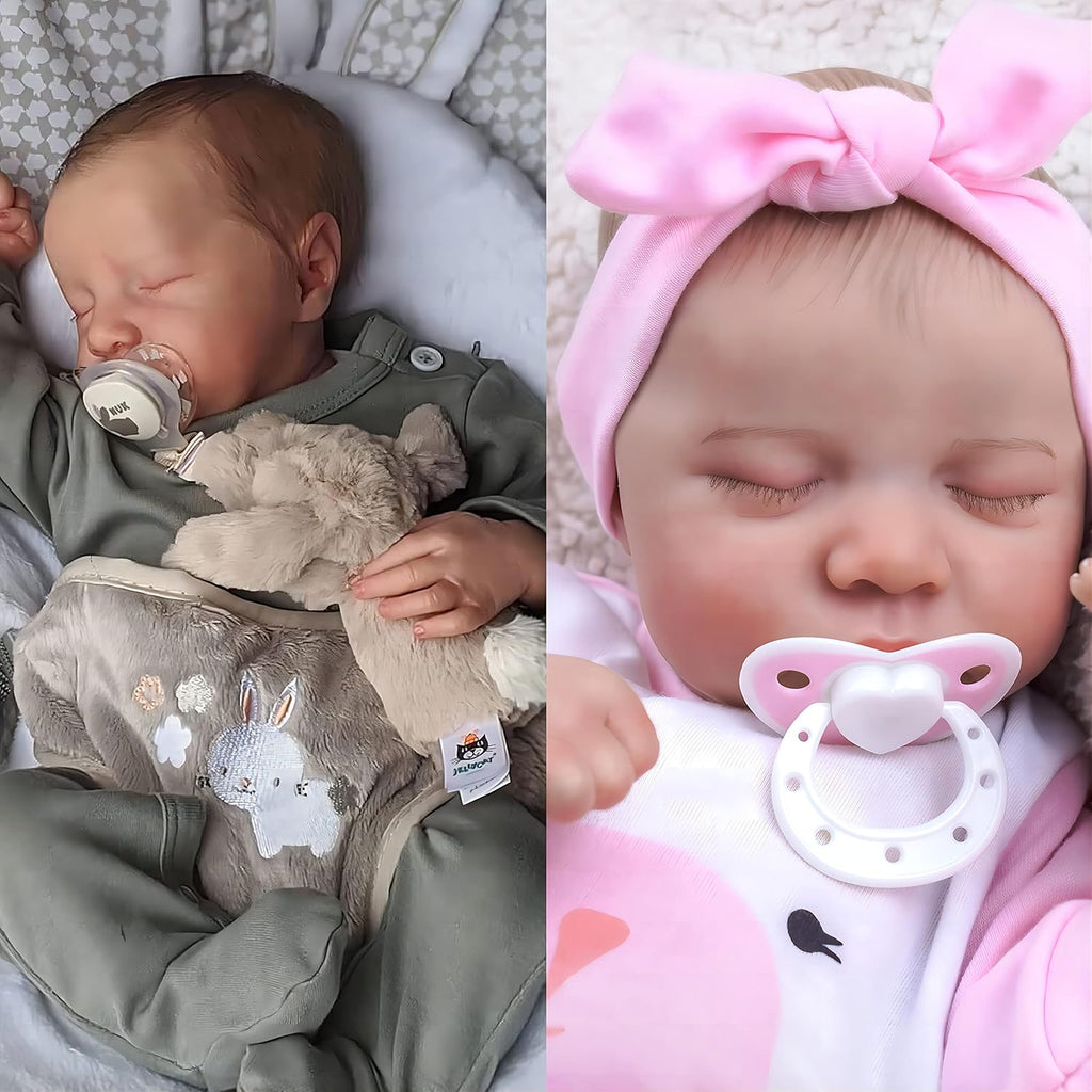 17-Inch Soft Cloth Body Realistic Newborn Sleeping Baby Doll E97121
