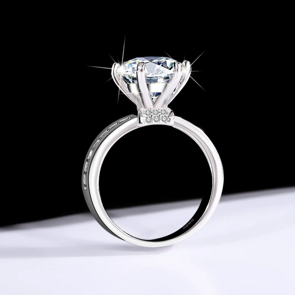 5ct Round Cut Moissanite Engagement Rings D Color VVS1 with Certificate O786729