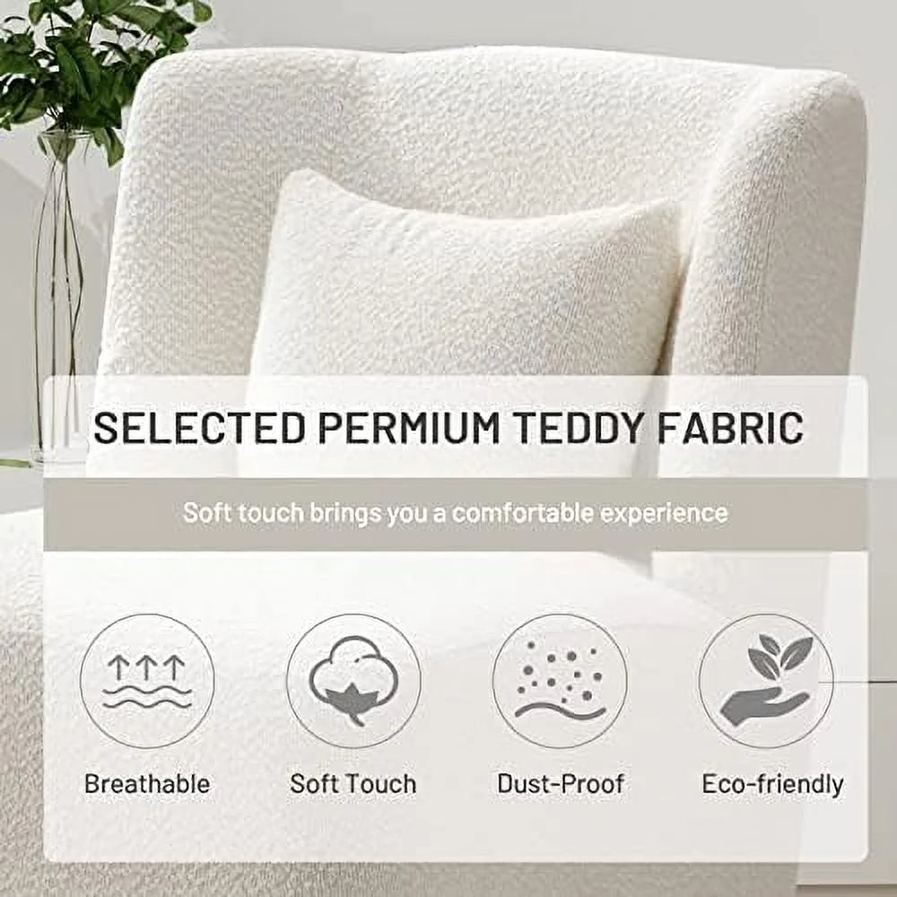 Swivel Barrel Boucle Chair with Pillow O195