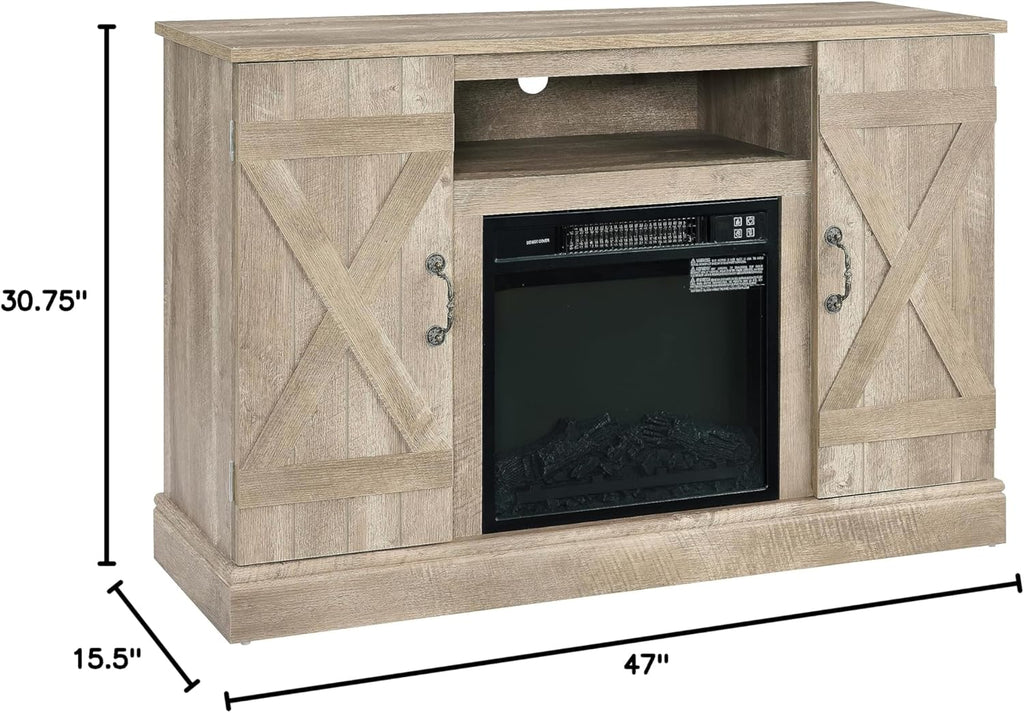Light Gray Electric Fireplace TV Stand Z576