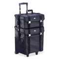2 in 1 Rolling Makeup Train Case Cosmetic Organizer with Storage Drawers D592904