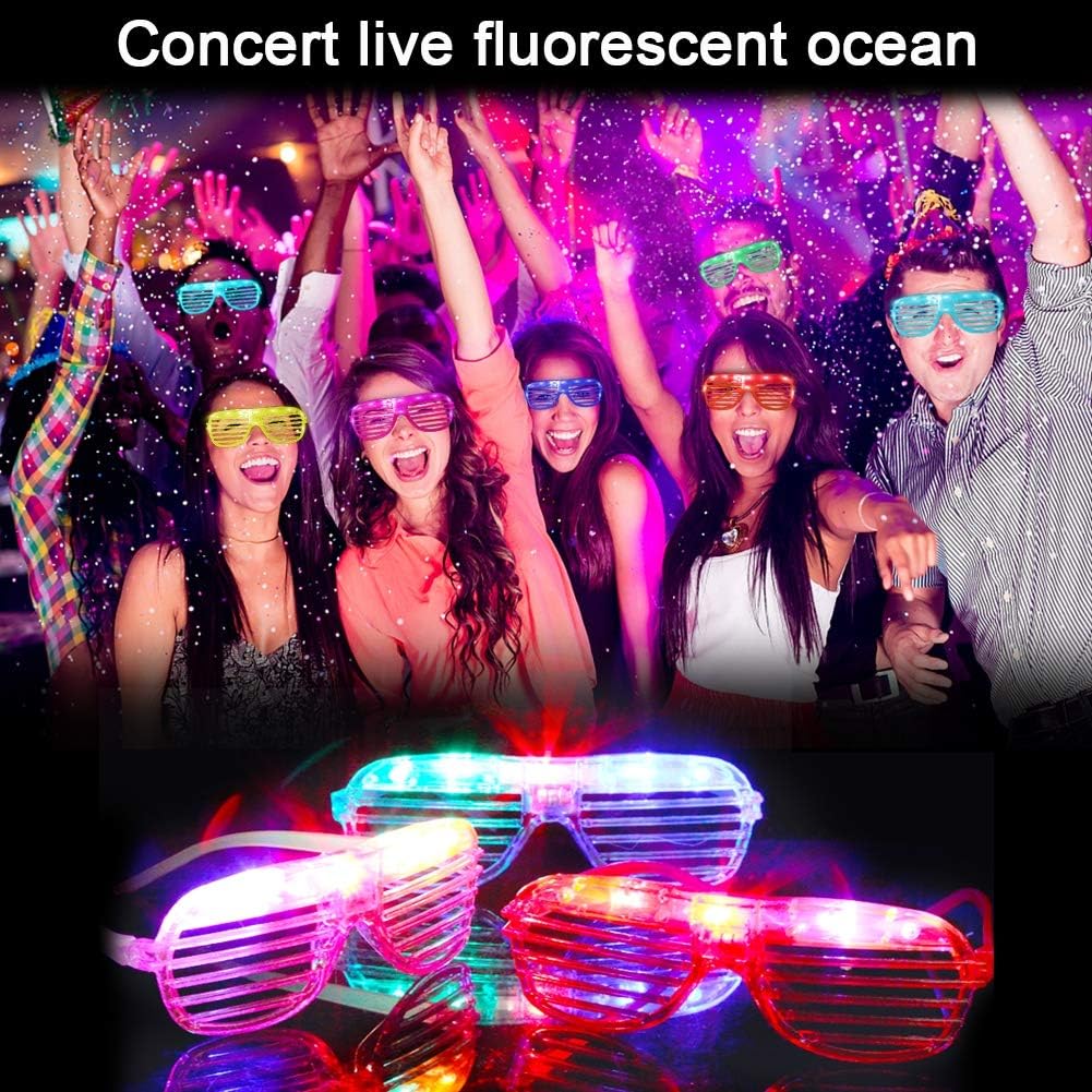 20Pack LED Glow Glasses Plastic Shutter Shades S75539