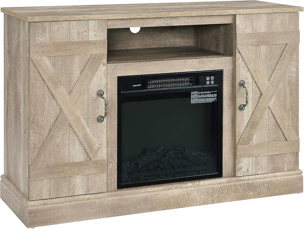 Light Gray Electric Fireplace TV Stand Z576