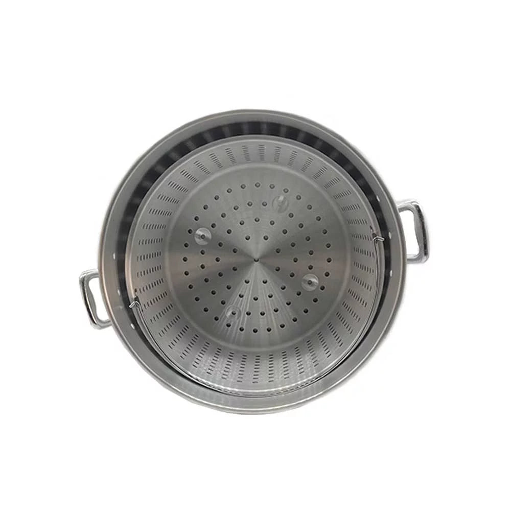 120 Qt Aluminum Stock Pot with Strainer Basket and Lid V66996