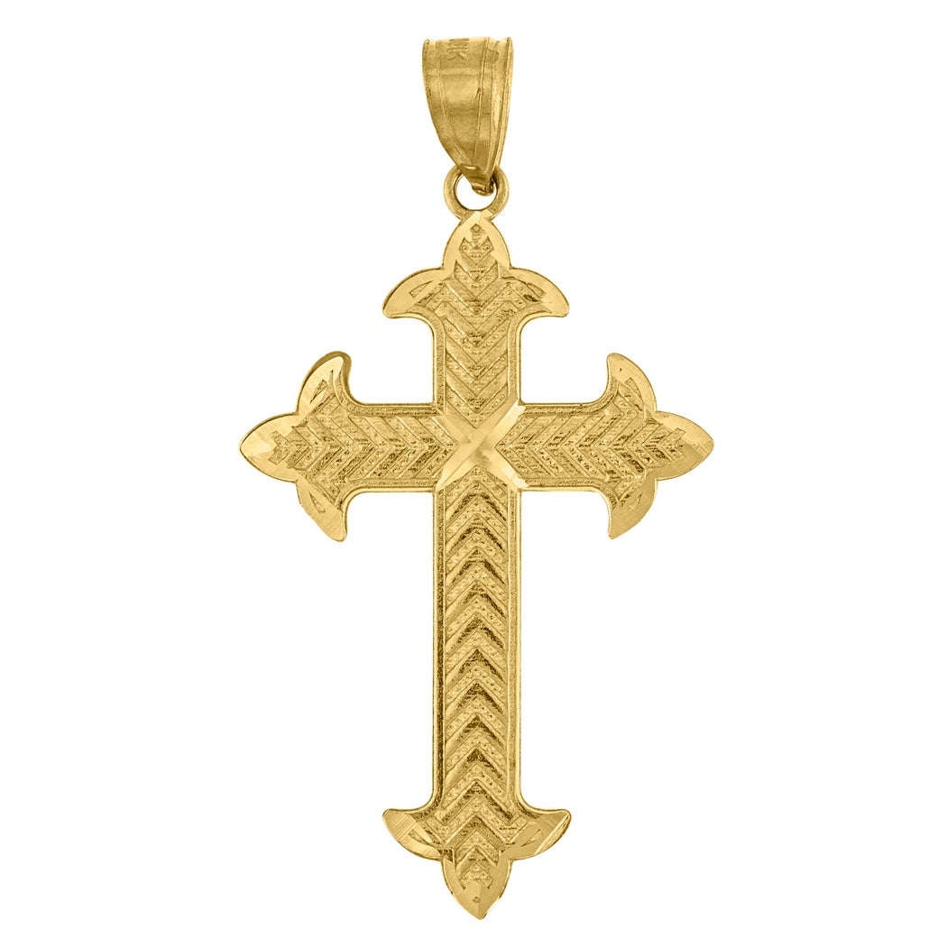 10k Gold Religious Charm Pendant Necklace O5122