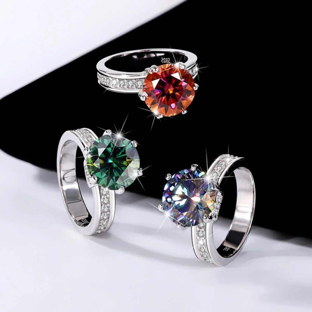 5ct Round Cut Moissanite Engagement Rings D Color VVS1 with Certificate O786729