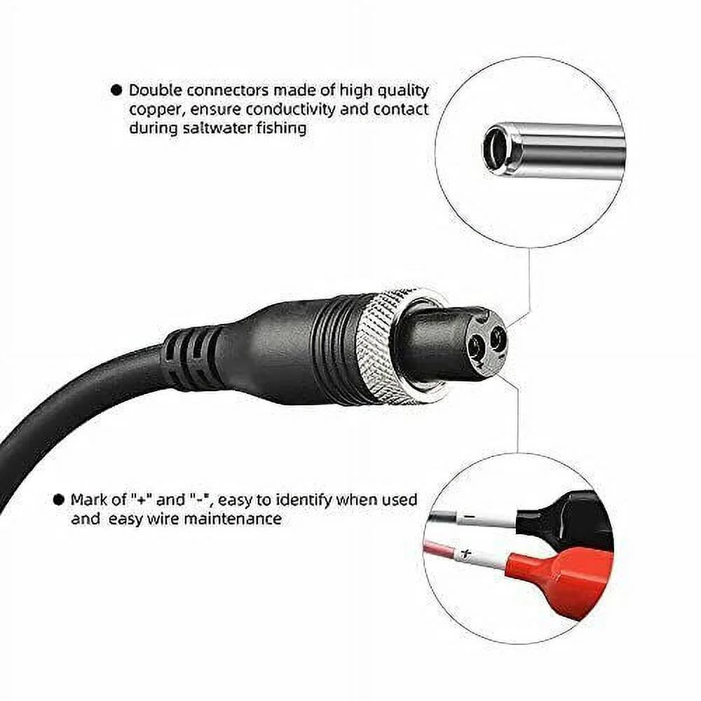 3.0M 2 Pin Electric Fishing Reel Battery Power Cord with Crocodile Clip Cable P247