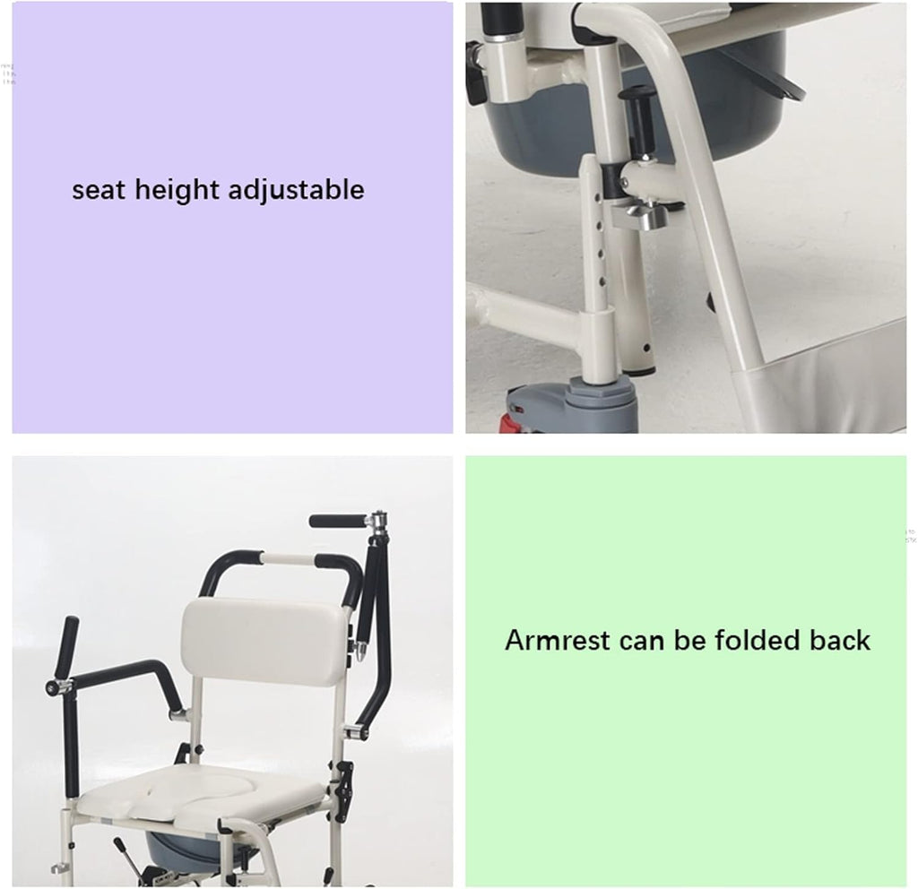Bedside Toilet, Rolling Shower Wheelchair, Transfer Chair Y43553