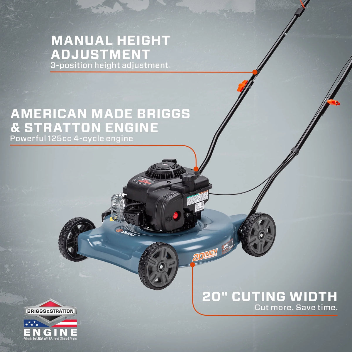 20-Inch 125 cc Gas Push Lawn Mower K197