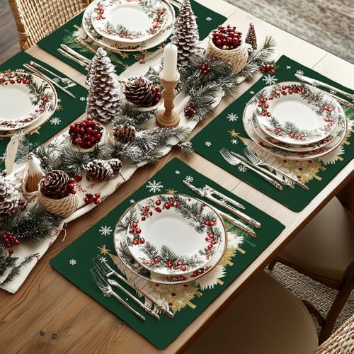 Christmas Placemats Set of 4 Green Z374668