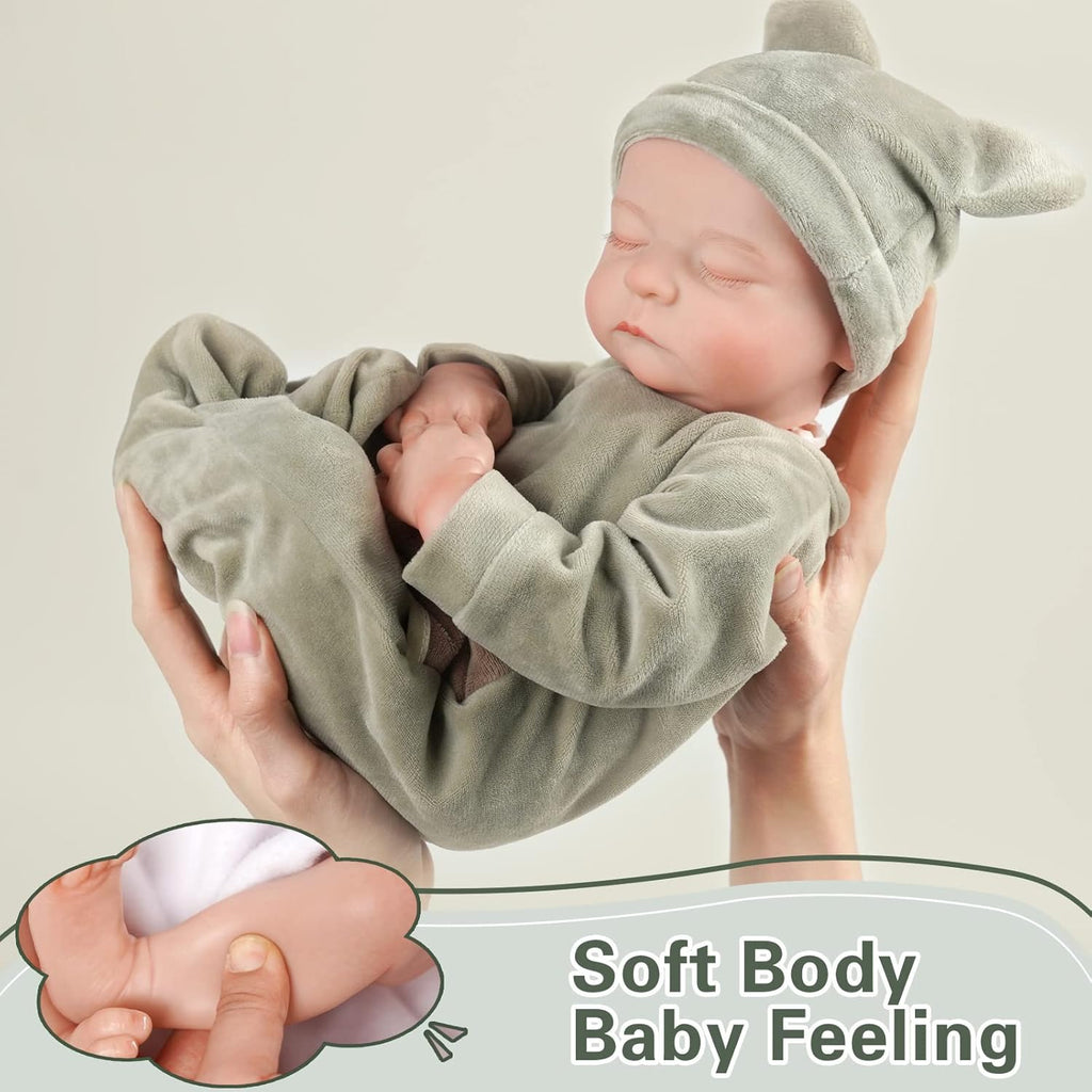 17-Inch Soft Cloth Body Realistic Newborn Sleeping Baby Doll E97121