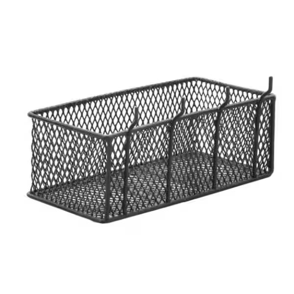 Black Steel Mesh Pegboard Basket 2-Pack D3639