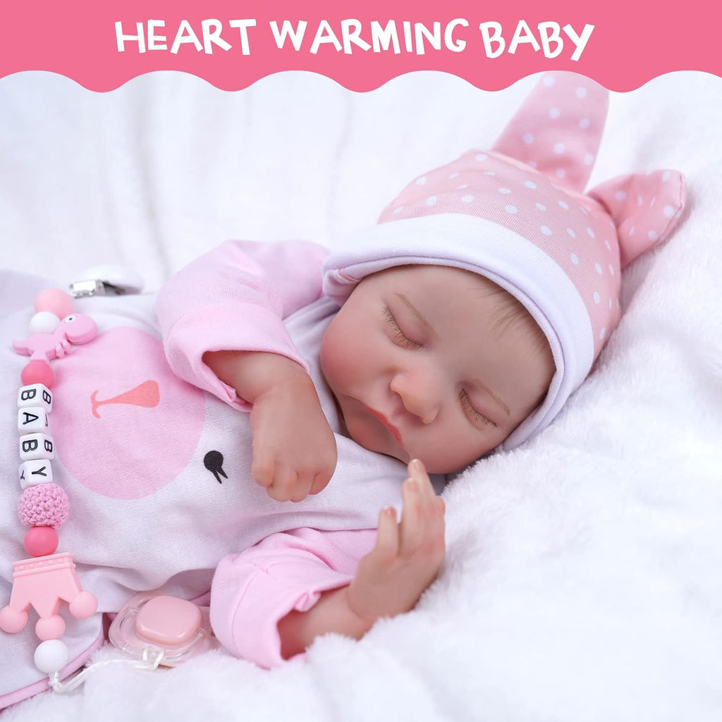17-Inch Soft Cloth Body Realistic Newborn Sleeping Baby Doll E97121