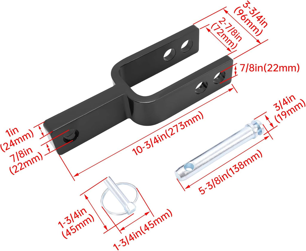 Black Steel Quick Hitch Adapter for Category 1 3-Point Tractors U465803