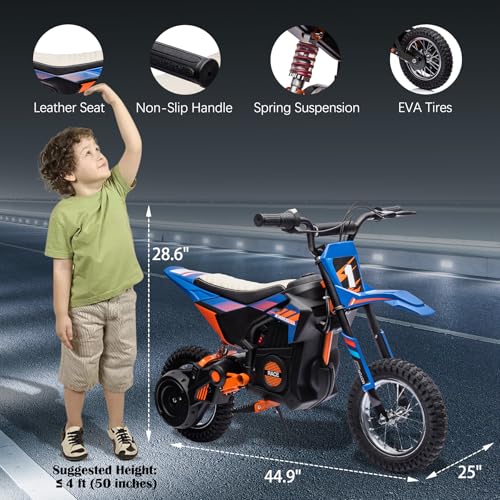 24V Electric Dirt Bike with Leather Seat and Rubber Tires V947