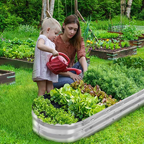 Silver Galvanized Metal Raised Garden Bed Kit D962459