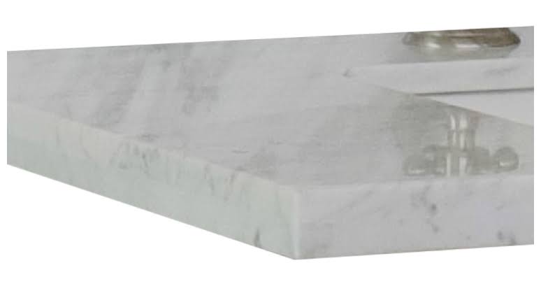 White Carrara Top Rectangle Left Sink N5072