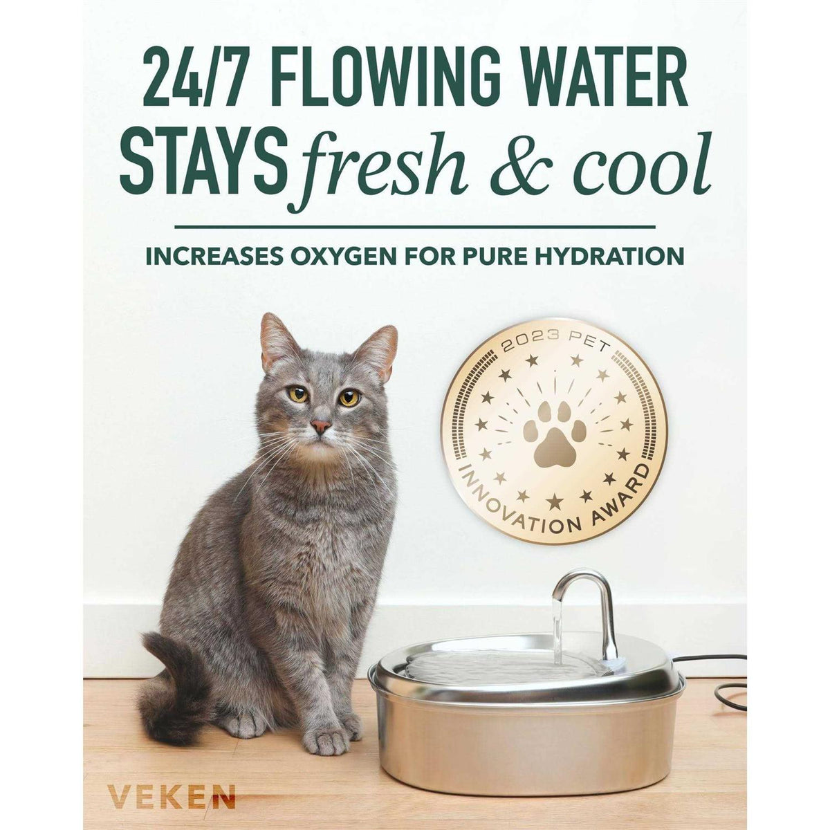 2.5L Stainless Steel Pet Fountain N614