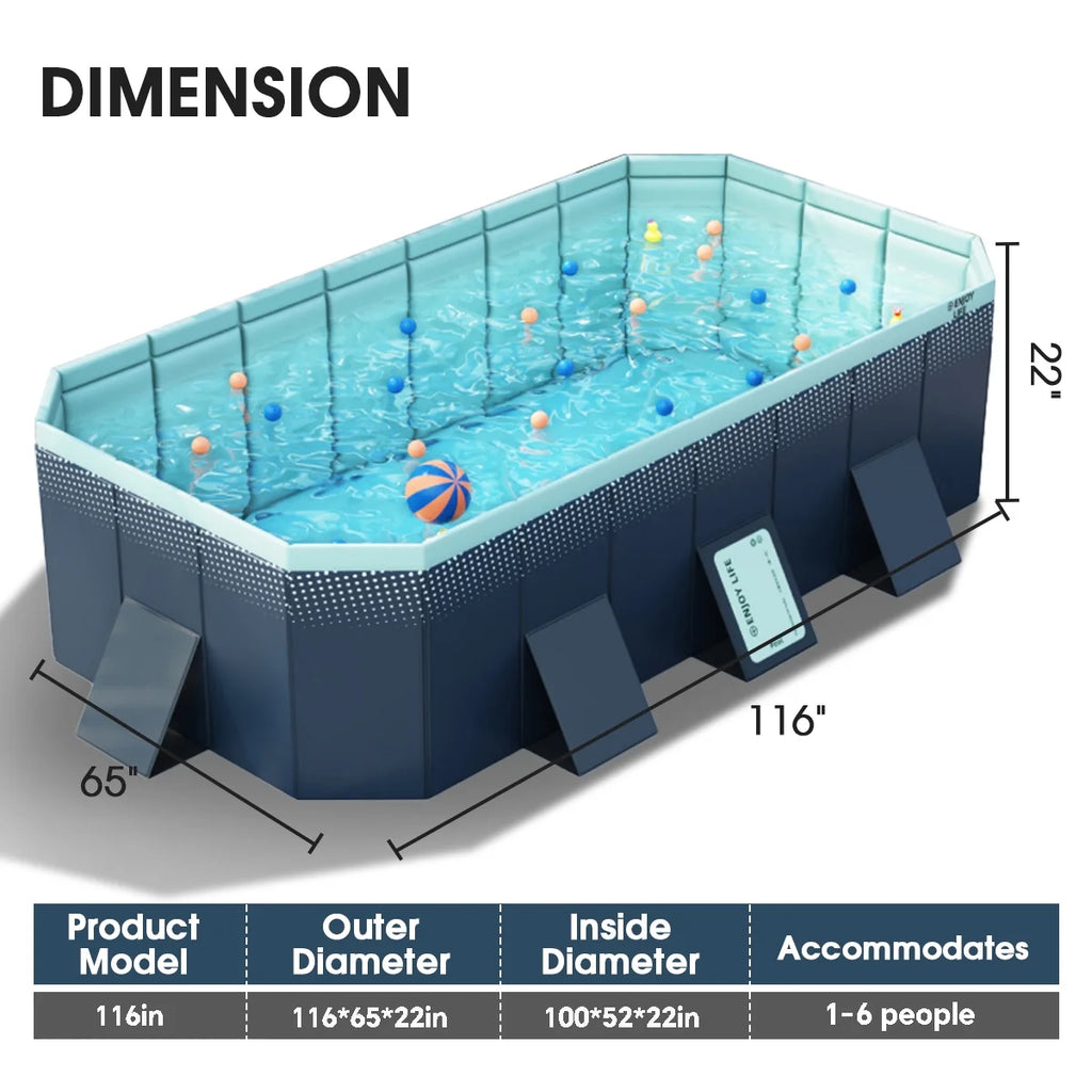 Foldable Non-Inflatable Above Ground Pool 82x55x21 G662500