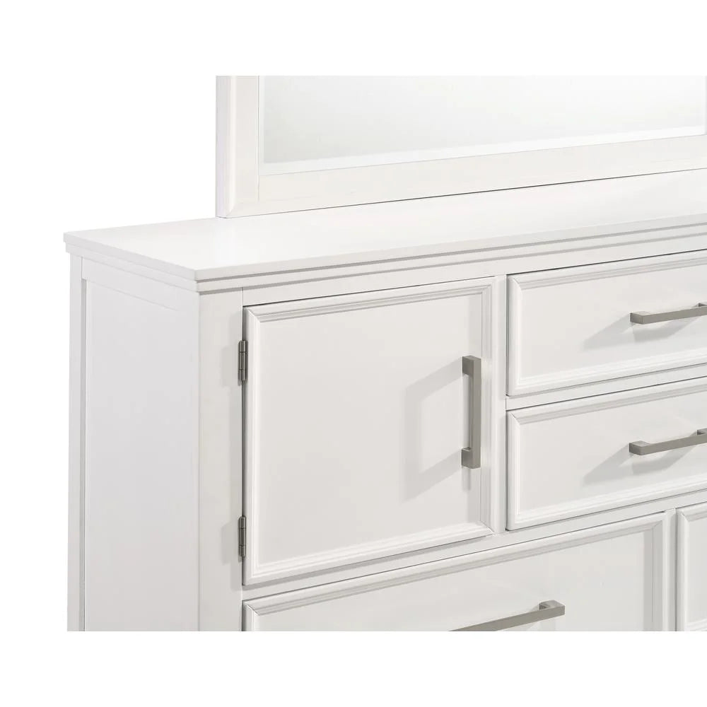 White Solid Wood Dresser V929803
