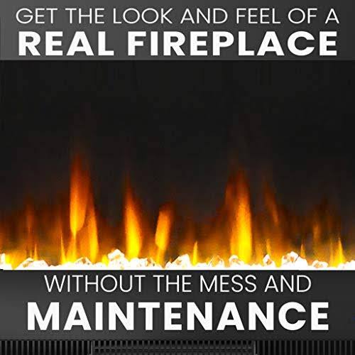 35x22 Curved Wall Mount Electronic Fireplace J19432