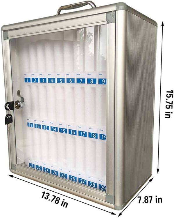 30 Slots Clear Cell Phones Storage Cabinet with Handle W915572