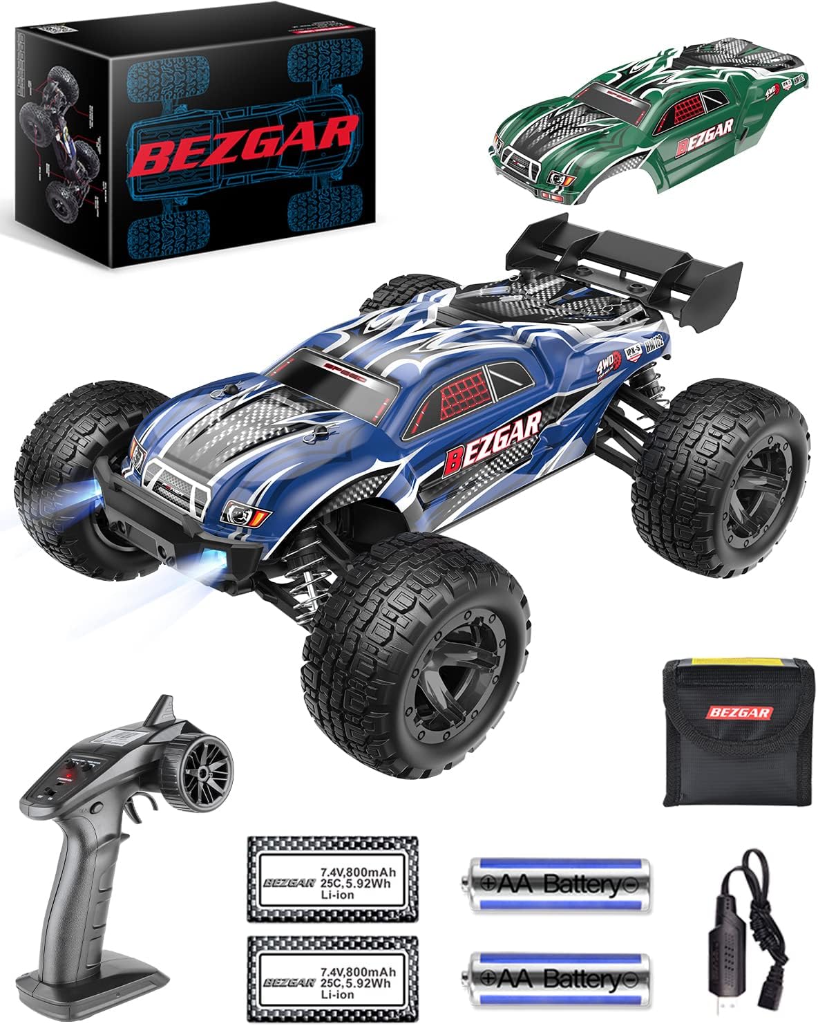 1:16 Scale 4WD Remote Control Truck with 2 Rechargeable Batteries T845392