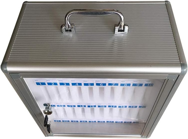 30 Slots Clear Cell Phones Storage Cabinet with Handle W915572