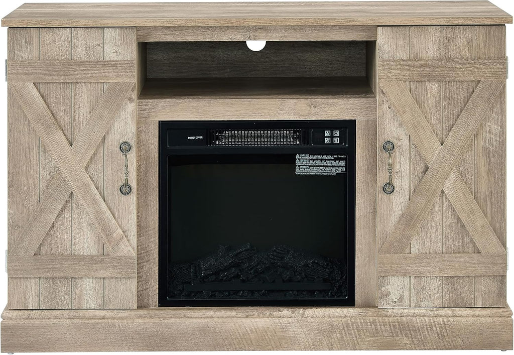 Light Gray Electric Fireplace TV Stand Z576