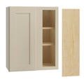 Cream Painted Plywood Corner Kitchen Cabinet Soft Close Right 24 in. Z49204