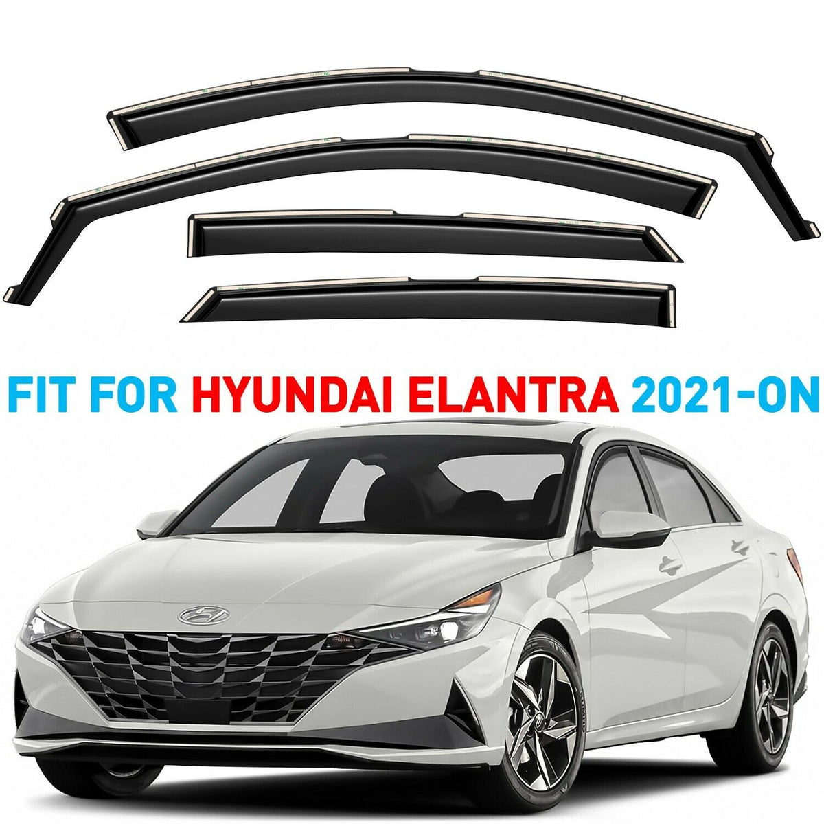 Smoke Tinted In-channel Side Window Vent Visor Deflectors Rain Guards 4pcs E56461