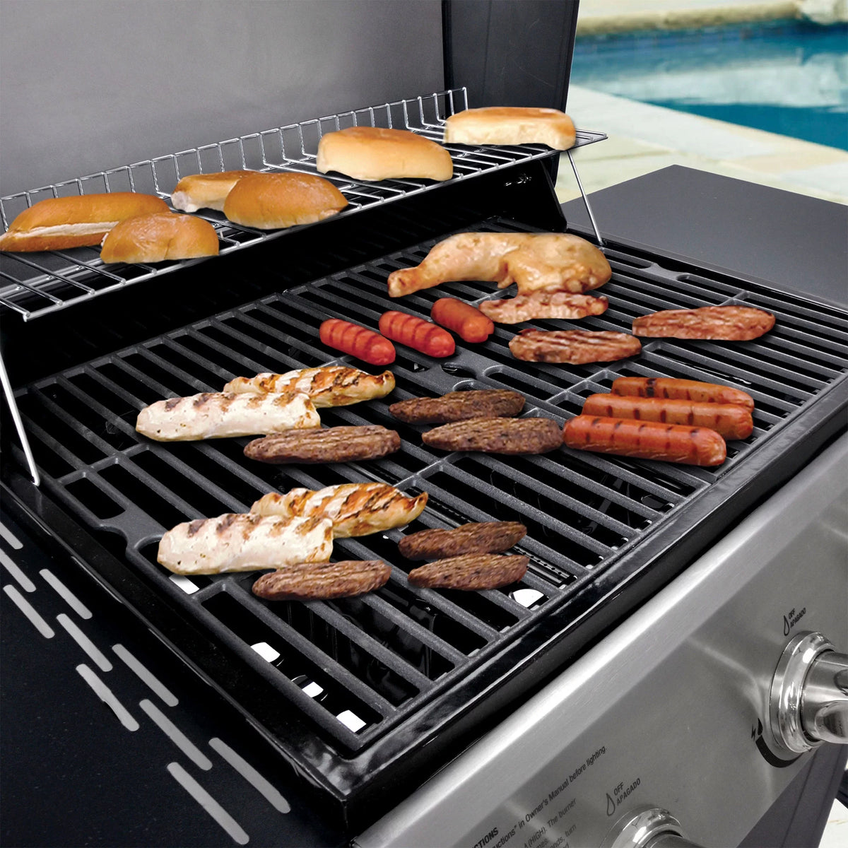 4-Burner Gas Grill with Side Burner and Side Shelves K98820