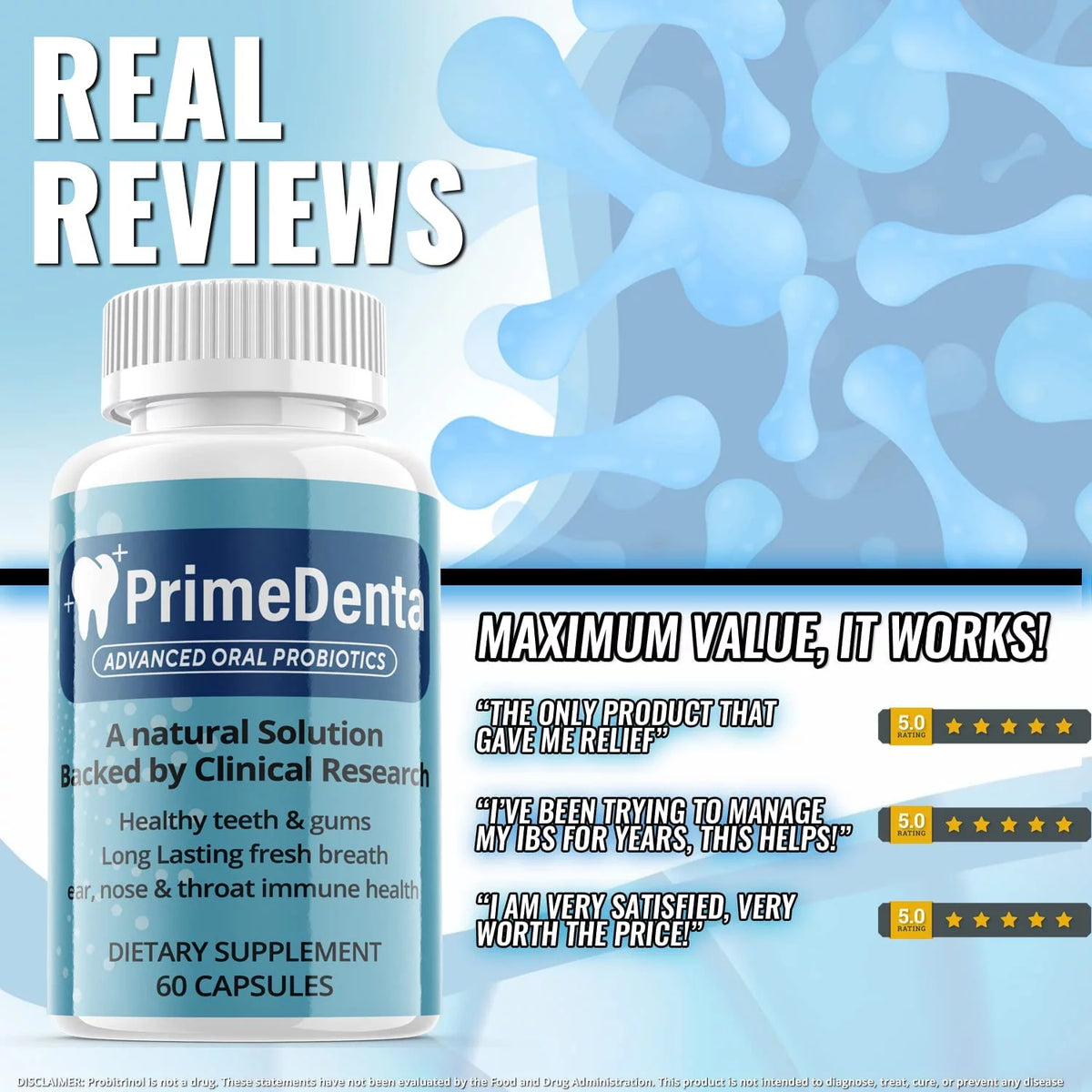 Oral Probiotics Supplement 60 Capsules D12200