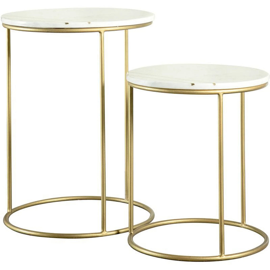 2 Piece Round Marble Top Nesting Tables M4225