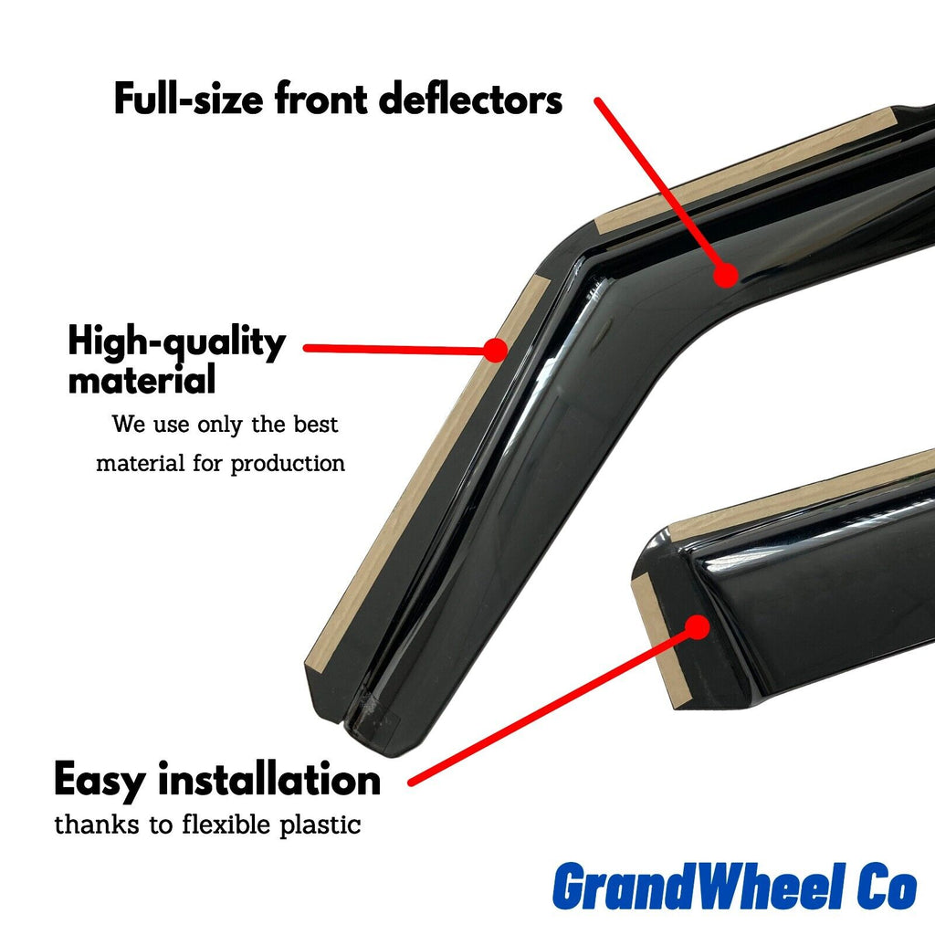 Smoke Tinted In-channel Side Window Vent Visor Deflectors Rain Guards 4pcs E56461