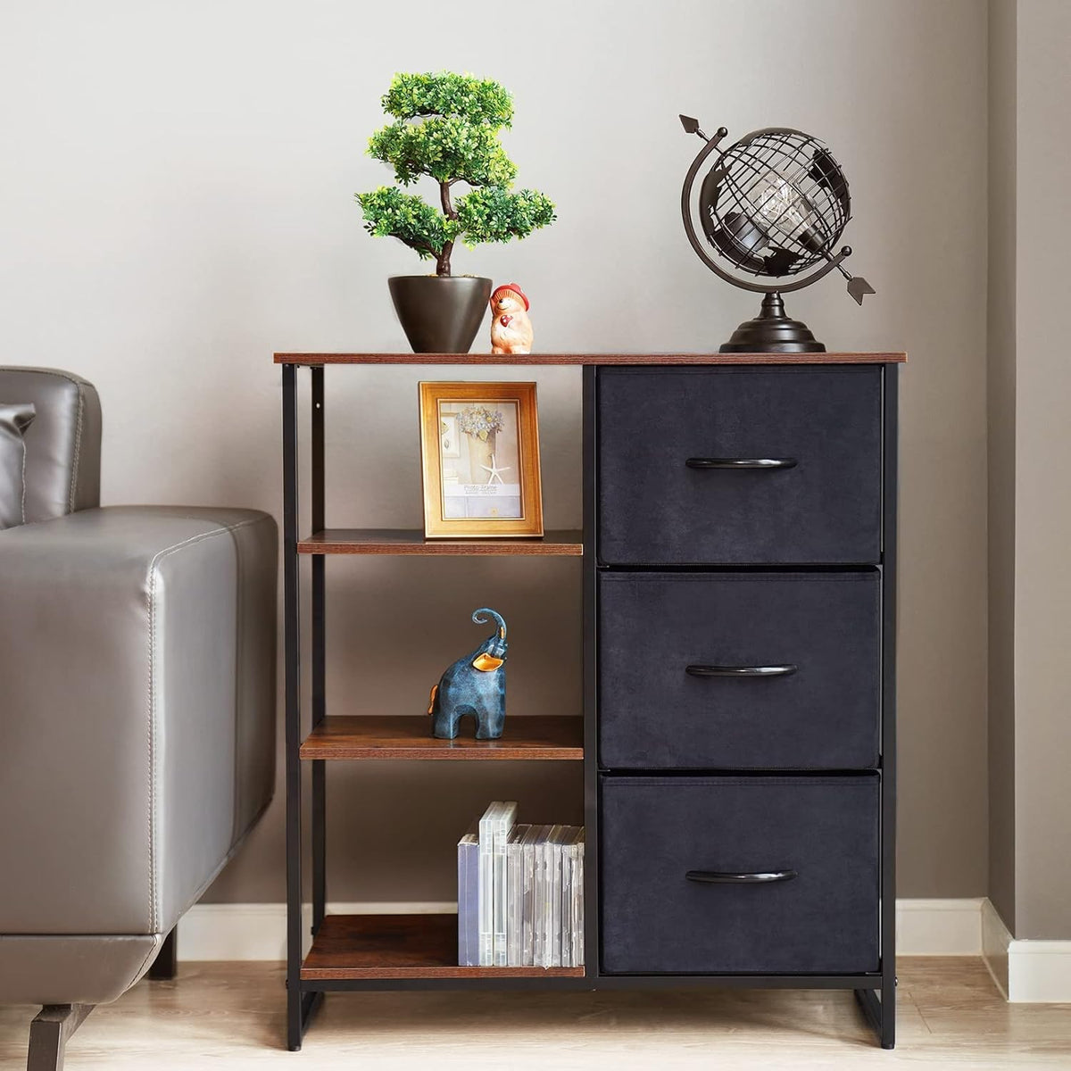 3 Drawer Storage Cabinet with Shelves T7408