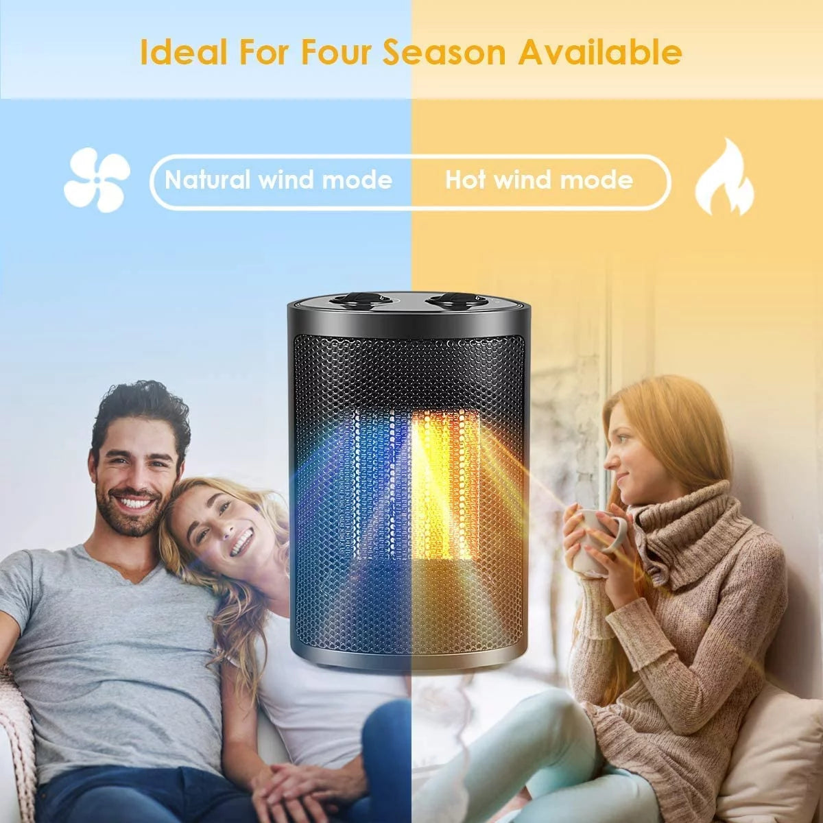 750W/1500W Ceramic Space Heater with Thermostat H91050