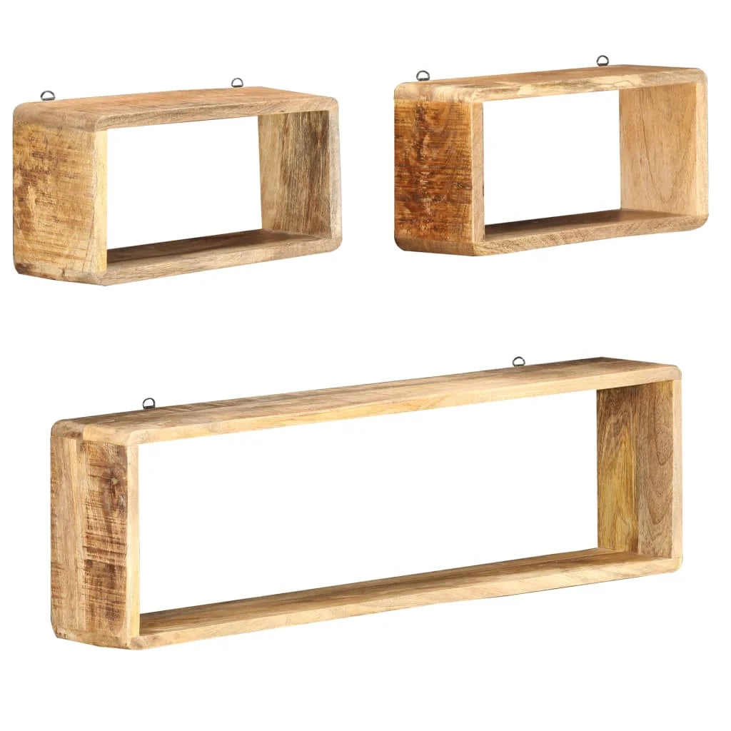 Solid Wood Mango Wall Cube Shelf Set M579