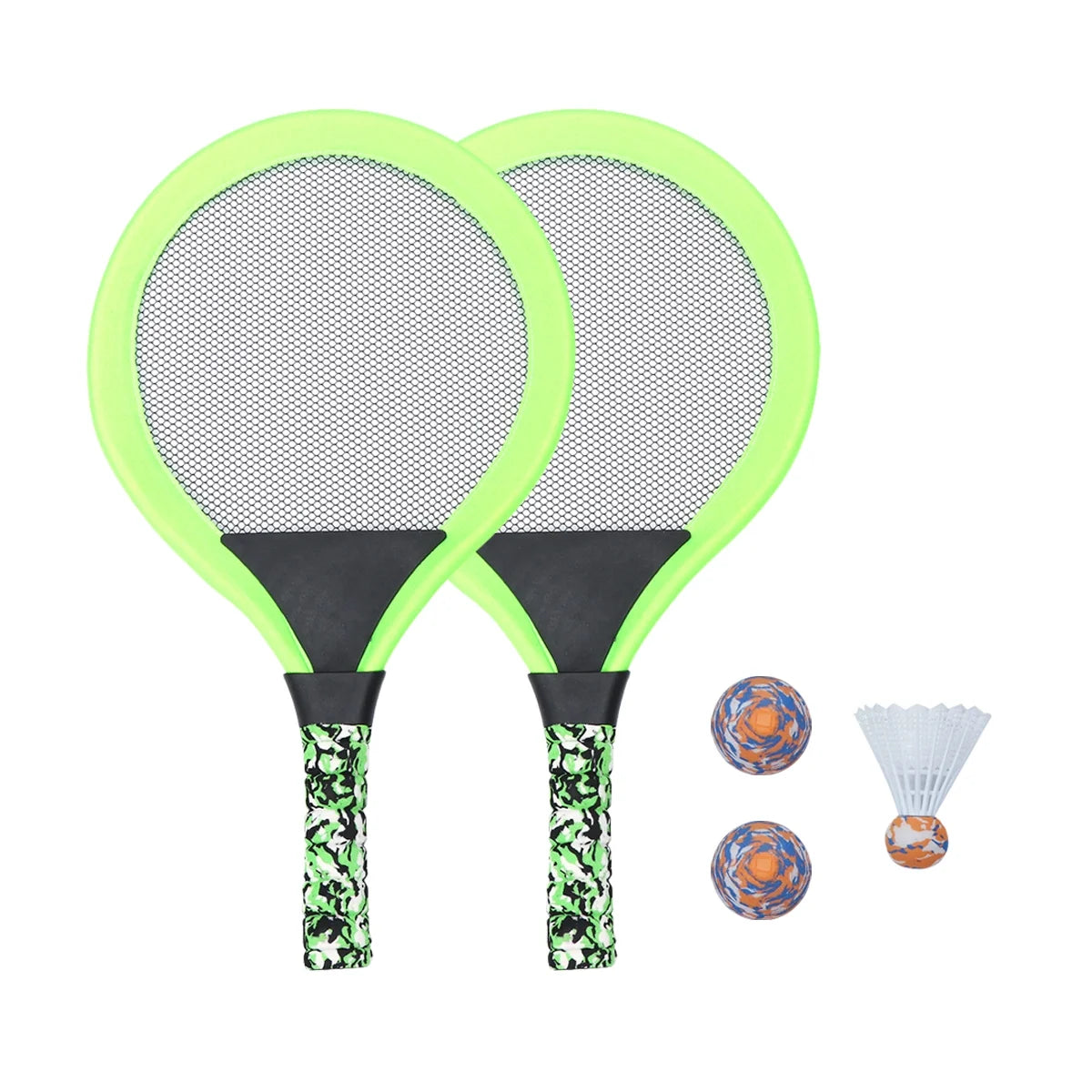 Kids Tennis Racket Beach Racquet Set with Balls (Green) U62083