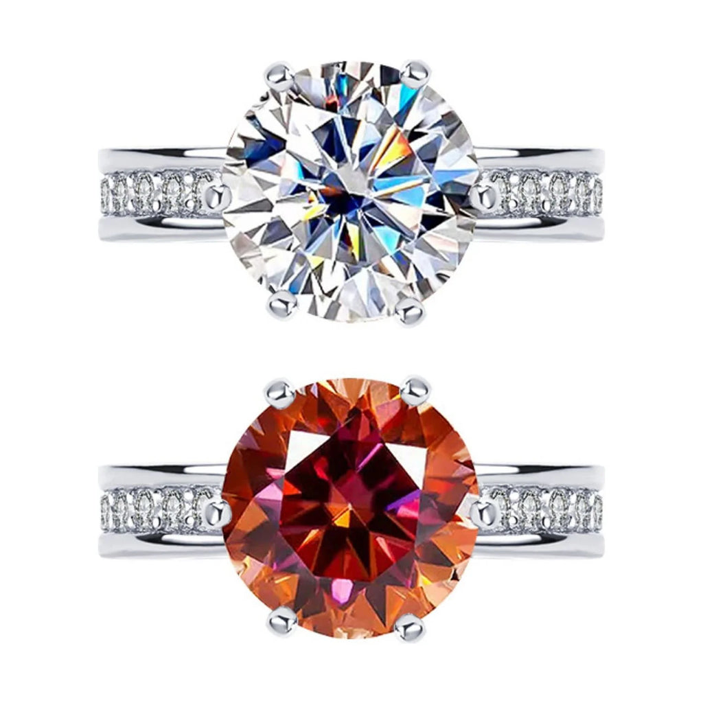 5ct Round Cut Moissanite Engagement Rings D Color VVS1 with Certificate O786729
