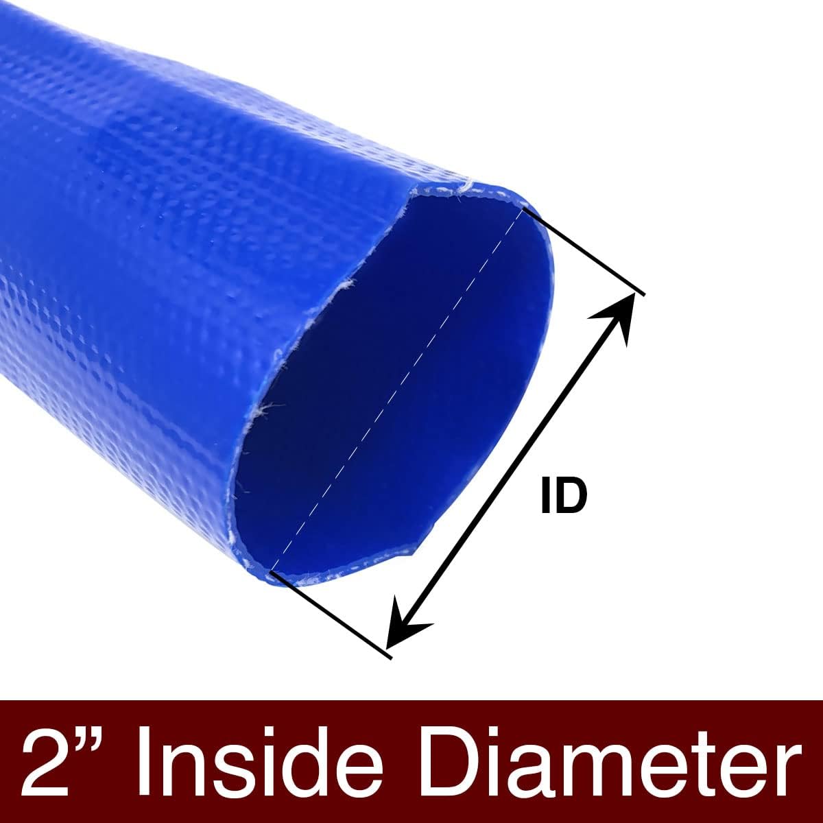Blue Lay Flat PVC Hose Assembly with Aluminum Cam and Groove Fittings, Pack of 2 M73291