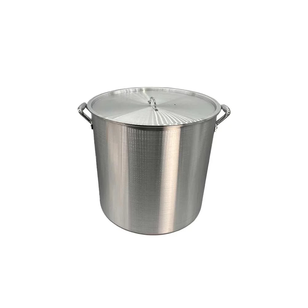 120 Qt Aluminum Stock Pot with Strainer Basket and Lid V66996
