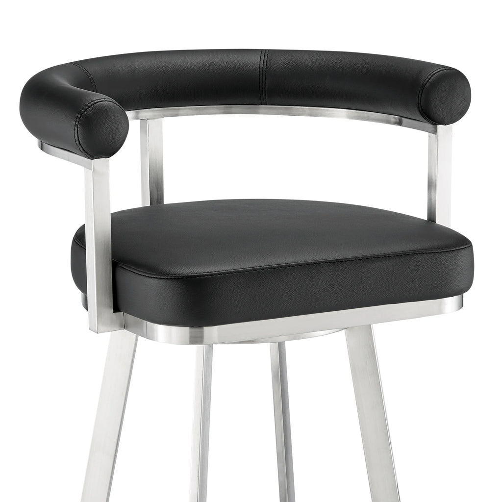 Black Faux Leather Counter Stool H659